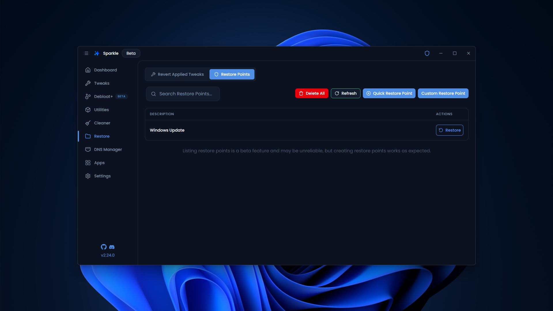 Restore Page